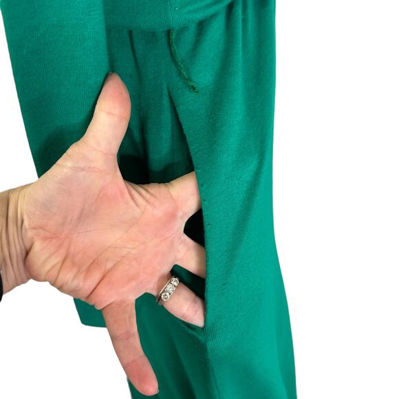 Vintage 1980s Positive Attitude Emerald Green Tutrtleneck knit Midi Dress M - Picture 8 of 10